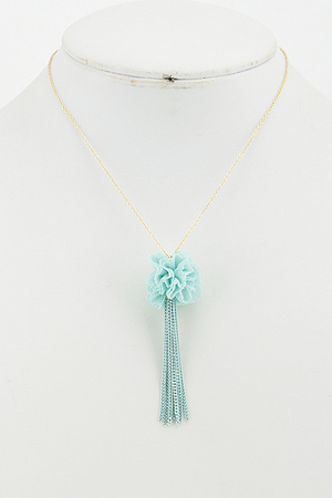 Flower Necklace with Tassel Fringe 5LCD4